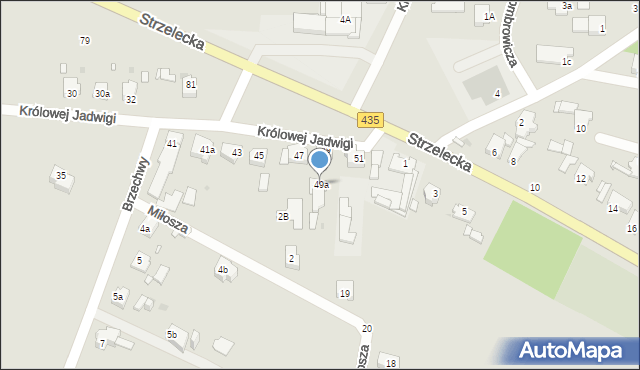 Opole, Królowej Jadwigi, 49a, mapa Opola