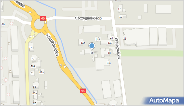 Opole, Krapkowicka, 16, mapa Opola