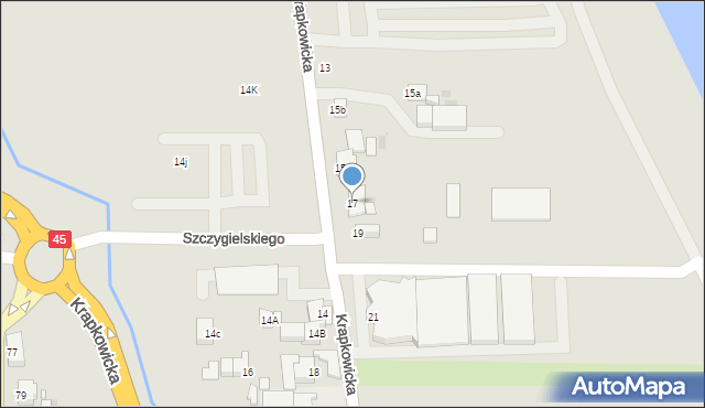 Opole, Krapkowicka, 17, mapa Opola