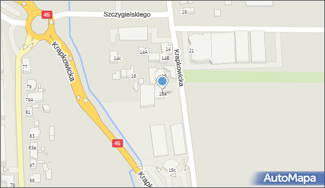 Opole, Krapkowicka, 18a, mapa Opola