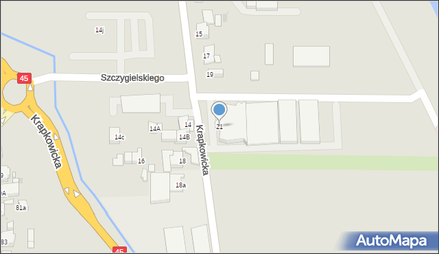 Opole, Krapkowicka, 21, mapa Opola