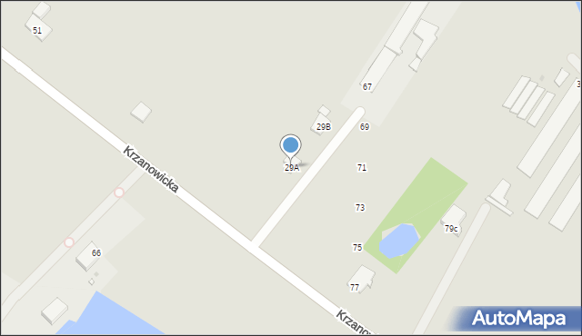 Opole, Krzanowicka, 29A, mapa Opola