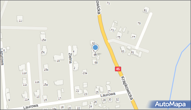 Opole, Krapkowicka, 66, mapa Opola