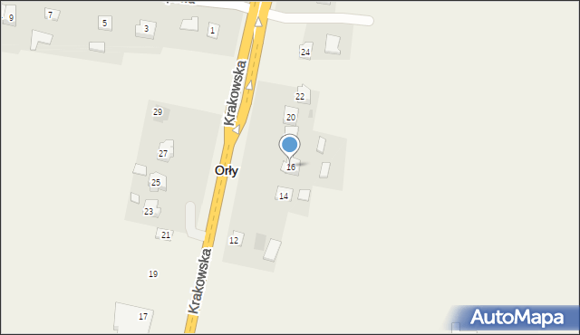 Orły, Krakowska, 16, mapa Orły