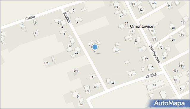 Ornontowice, Krótka, 9, mapa Ornontowice