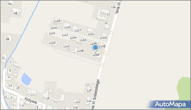 Orzech, Króla Jana III Sobieskiego, 11AA, mapa Orzech