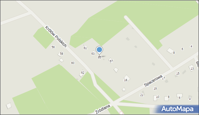 Osieck, Królów Polskich, 65, mapa Osieck