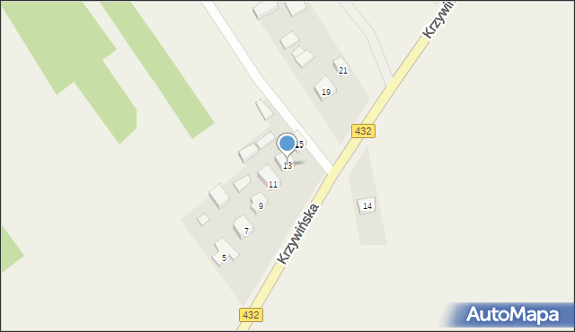 Osieczna, Krzywińska, 13, mapa Osieczna