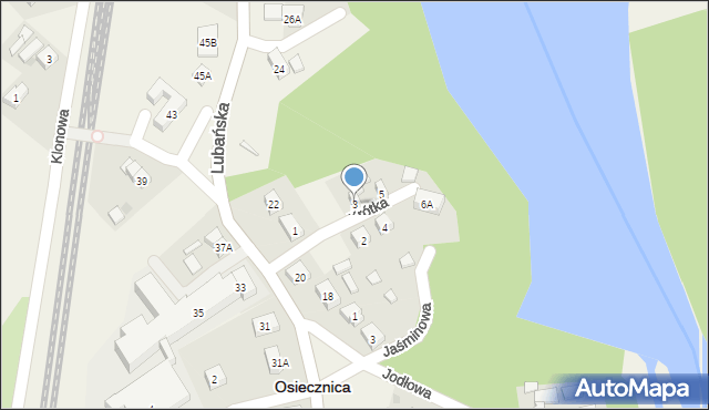 Osiecznica, Krótka, 3, mapa Osiecznica