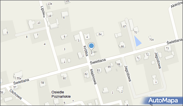 Osiedle Poznańskie, Krótka, 2, mapa Osiedle Poznańskie
