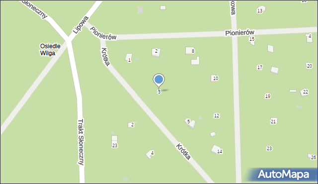 Osiedle Wilga, Krótka, 3, mapa Osiedle Wilga