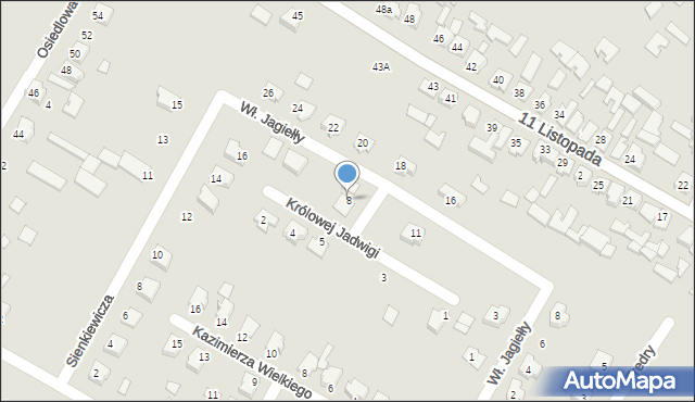 Osiek, Króla Władysława Jagiełły, 15, mapa Osiek