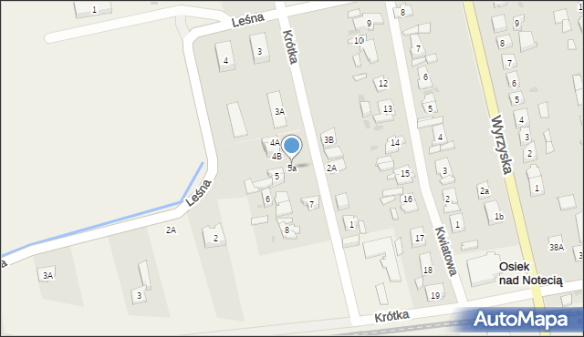 Osiek nad Notecią, Krótka, 5a, mapa Osiek nad Notecią
