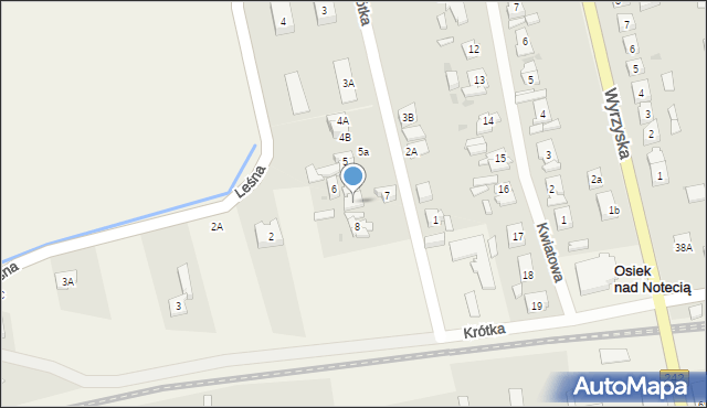 Osiek nad Notecią, Krótka, 7, mapa Osiek nad Notecią