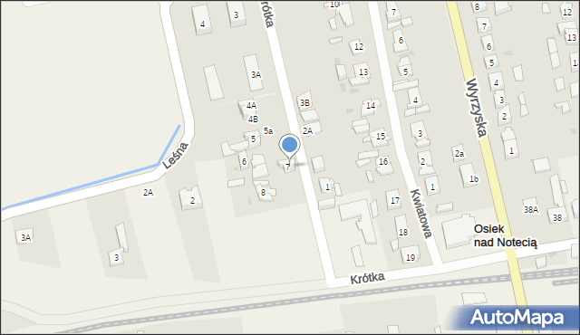 Osiek nad Notecią, Krótka, 7a, mapa Osiek nad Notecią