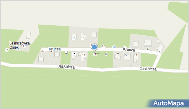 Osiek nad Wisłą, Krucza, 11, mapa Osiek nad Wisłą
