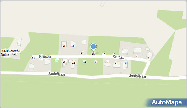 Osiek nad Wisłą, Krucza, 12, mapa Osiek nad Wisłą