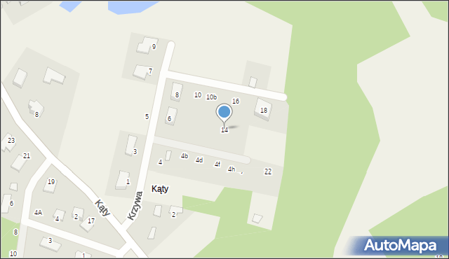 Osielsko, Krzywa, 14, mapa Osielsko