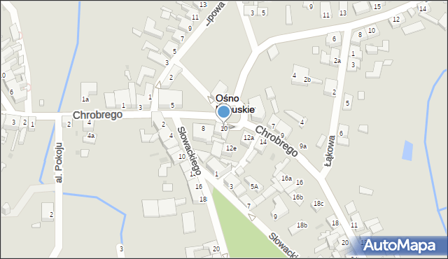 Ośno Lubuskie, Króla Bolesława Chrobrego, 10, mapa Ośno Lubuskie