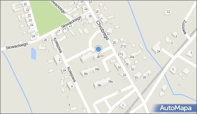 Ośno Lubuskie, Króla Bolesława Chrobrego, 40, mapa Ośno Lubuskie