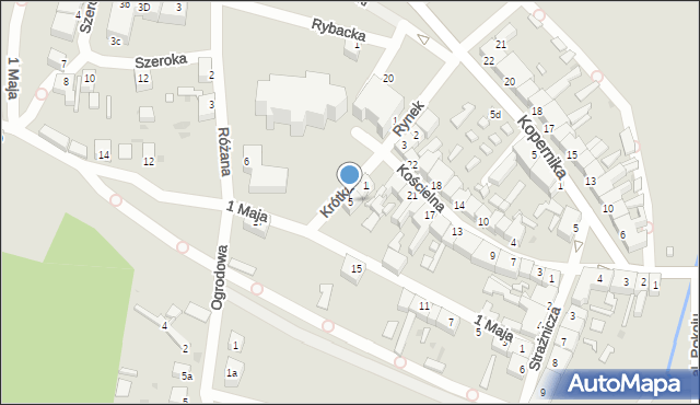 Ośno Lubuskie, Krótka, 5, mapa Ośno Lubuskie