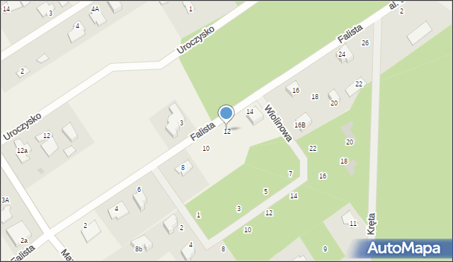 Osowiec, Kręta, 12, mapa Osowiec