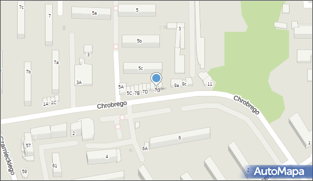 Ostróda, Króla Bolesława Chrobrego, 7G, mapa Ostróda