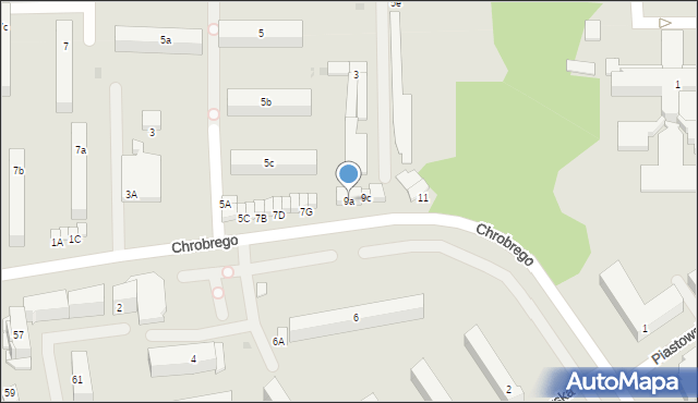 Ostróda, Króla Bolesława Chrobrego, 9a, mapa Ostróda