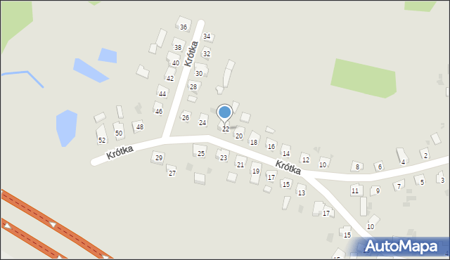 Ostróda, Krótka, 22, mapa Ostróda