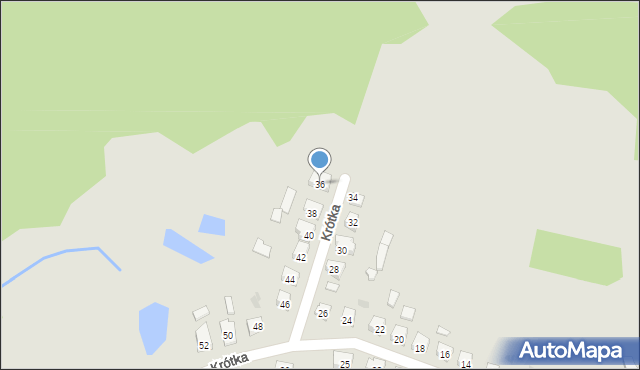 Ostróda, Krótka, 36, mapa Ostróda