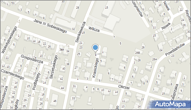 Ostrołęka, Krasickiego Ignacego, bp., 4, mapa Ostrołęka