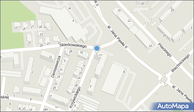 Ostrołęka, Krzywickiego Ludwika, 1, mapa Ostrołęka