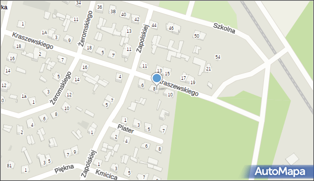 Ostrów Mazowiecka, Kraszewskiego Józefa Ignacego, 8A, mapa Ostrów Mazowiecka