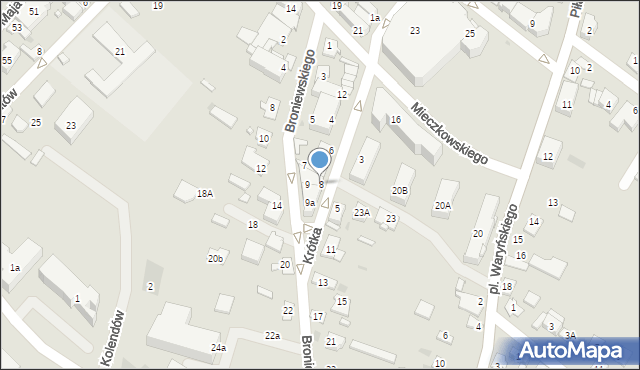 Ostrów Mazowiecka, Krótka, 8, mapa Ostrów Mazowiecka