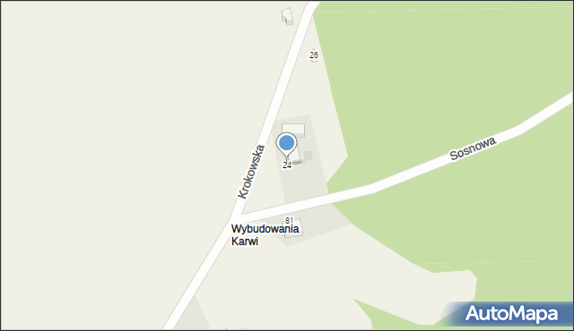 Ostrowo, Krokowska, 24, mapa Ostrowo