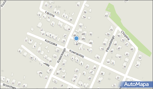 Oświęcim, Krasickiego Ignacego, bp., 46, mapa Oświęcimia