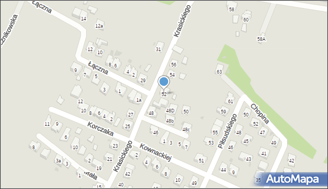 Oświęcim, Krasickiego Ignacego, bp., 52, mapa Oświęcimia