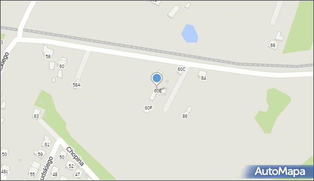 Oświęcim, Krasickiego Ignacego, bp., 60E, mapa Oświęcimia