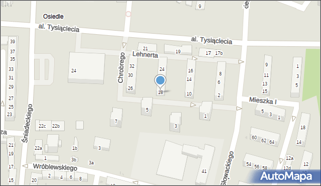 Oświęcim, Króla Bolesława Chrobrego, 18, mapa Oświęcimia