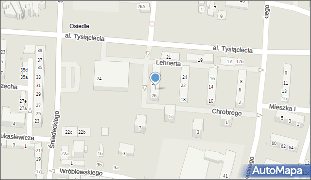 Oświęcim, Króla Bolesława Chrobrego, 28, mapa Oświęcimia