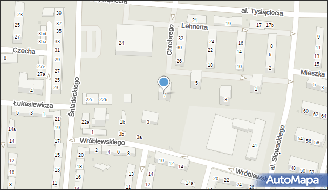 Oświęcim, Króla Bolesława Chrobrego, 7, mapa Oświęcimia