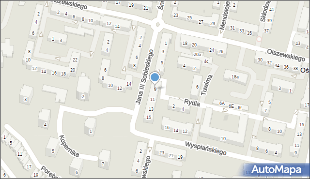 Oświęcim, Króla Jana III Sobieskiego, 9, mapa Oświęcimia