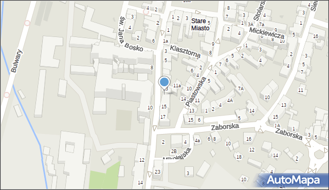 Oświęcim, Króla Władysława Jagiełły, 13a, mapa Oświęcimia