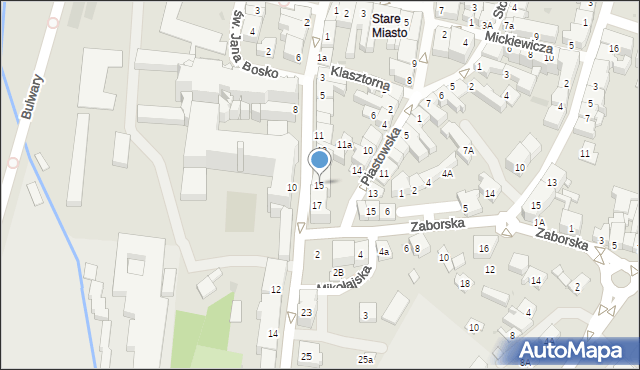 Oświęcim, Króla Władysława Jagiełły, 15, mapa Oświęcimia