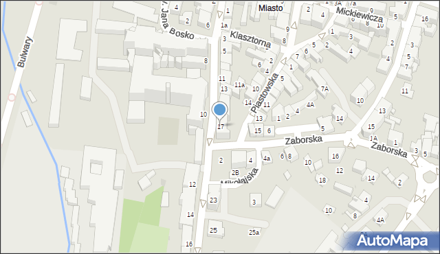 Oświęcim, Króla Władysława Jagiełły, 17, mapa Oświęcimia