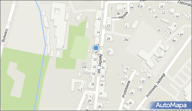 Oświęcim, Króla Władysława Jagiełły, 18a, mapa Oświęcimia