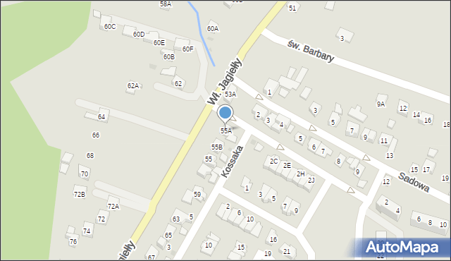 Oświęcim, Króla Władysława Jagiełły, 55A, mapa Oświęcimia