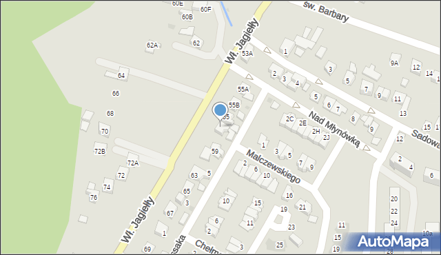 Oświęcim, Króla Władysława Jagiełły, 57, mapa Oświęcimia