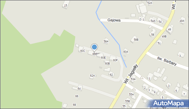 Oświęcim, Króla Władysława Jagiełły, 60D, mapa Oświęcimia