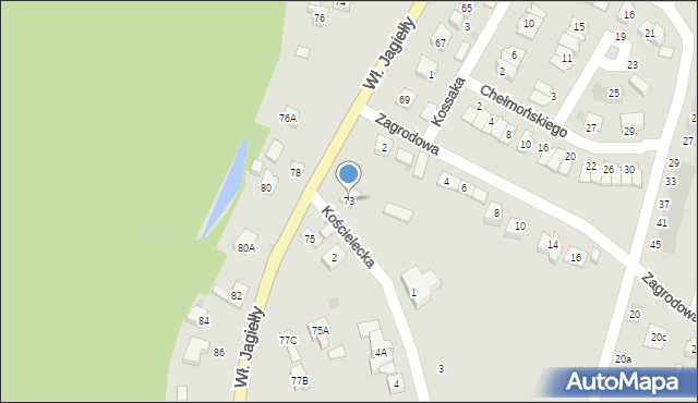 Oświęcim, Króla Władysława Jagiełły, 73, mapa Oświęcimia